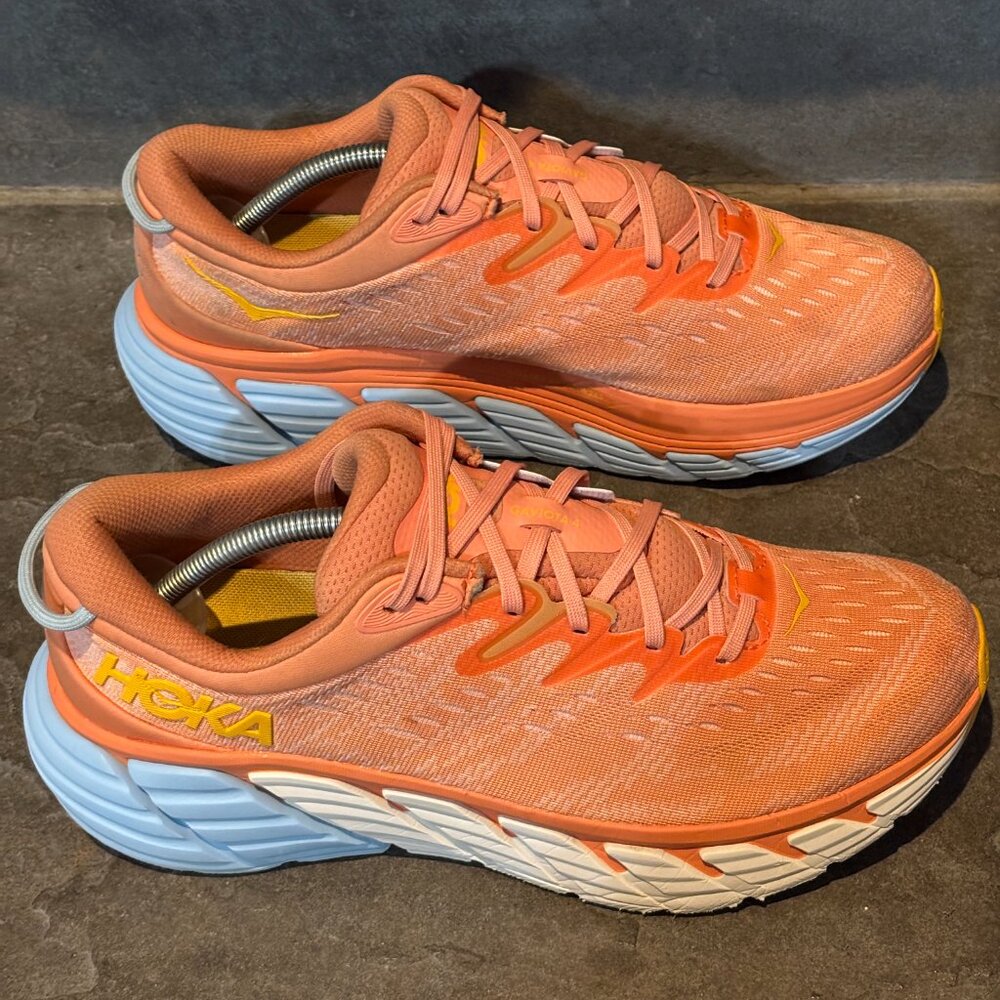 HOKA One One Gaviota 4 Women’s 12B Coral Orange Running Shoes Gorpcore Comfort - Picture 5 of 15